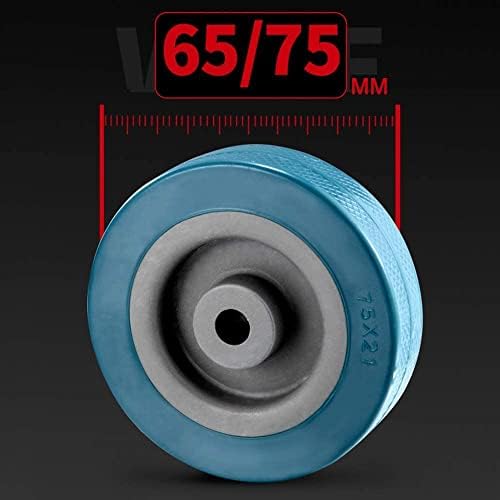 גלגלים אאמקי M10X30 ממ גלגלית גזע מסתובבת כבד, 360 מעלות ריהוט סובב גלגל קיק כחול | 2.5 /3/עומס מקסימום 100 קג, לריהוט